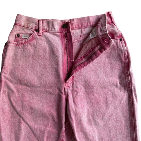 Vintage Lee Sport Pink Denim Jeans Size 12 Medium High Waist Preppy Barbie - Picture 3 of 8